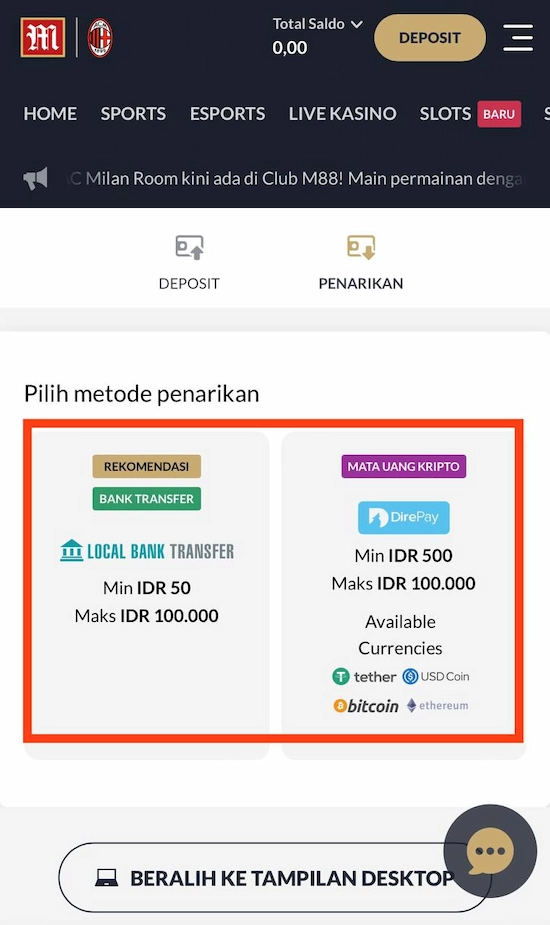 Tautkan rekening bank pemilik